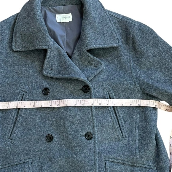 J. Crew Wool Cashmere Blend Gray Pea Coat Women’s L Classic Preppy Coastal Luxe - Picture 12 of 16